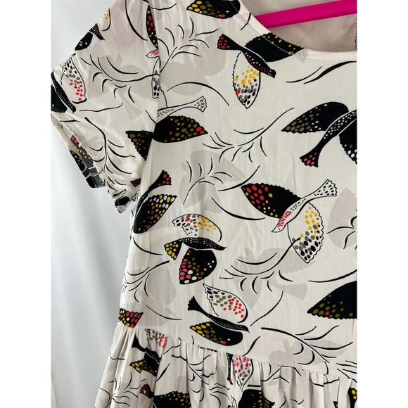 Women's OLD NAVY Dress Babydoll A-Line White Birds Short Sleeve Lined M Medium - Picture 4 of 6